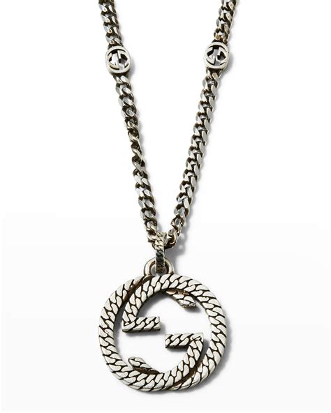 mens silver chain gucci|sterling silver gucci necklaces.